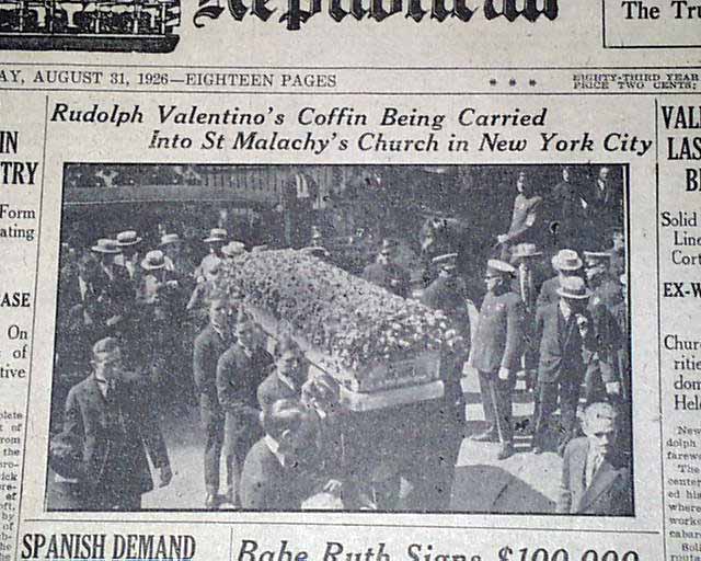 Rudolph Valentino & Babe Ruth In 1926.... - RareNewspapers.com