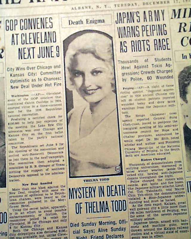 How Did Thelma Todd Die