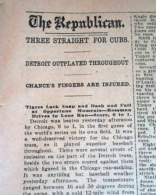 World Series Chicago Cubs vs. Detroit Tigers... - RareNewspapers.com