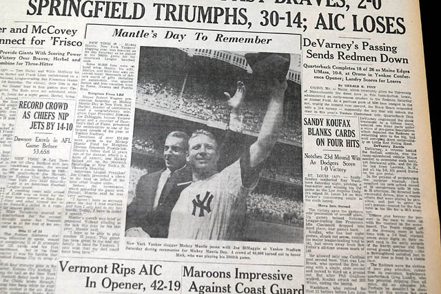 1965 "Mickey Mantle Day" at Yankee Stadium...