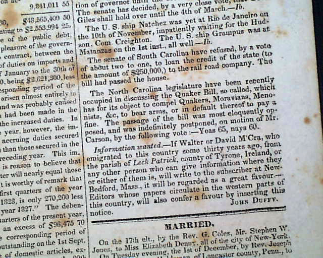 Early North Carolina government... Quaker Bill...