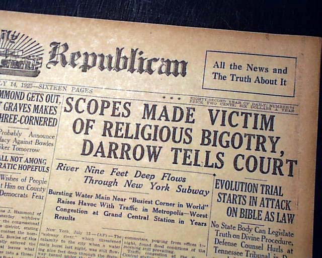 Scopes monkey trial... evolution...