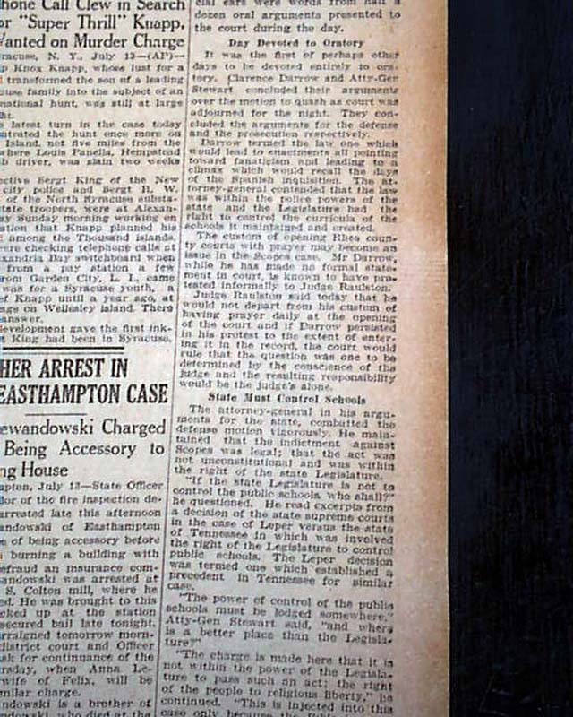 Scopes monkey trial... evolution...