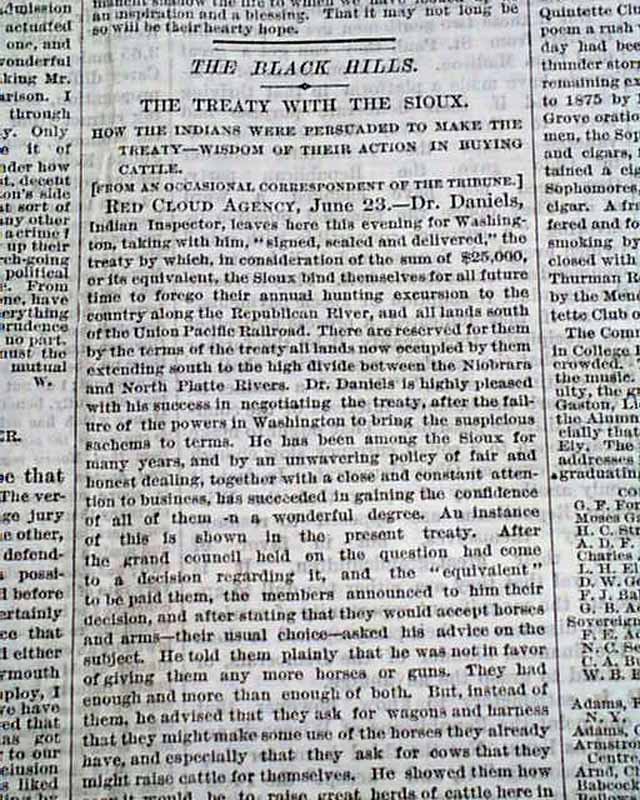 Treaty with the Sioux Indians... Much on the Black Hills...