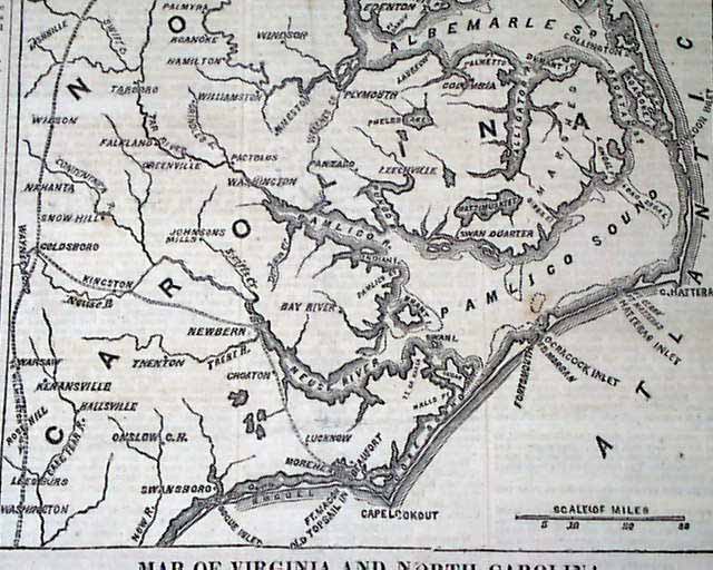 Map of the coast of Virginia and North Carolina... - RareNewspapers.com