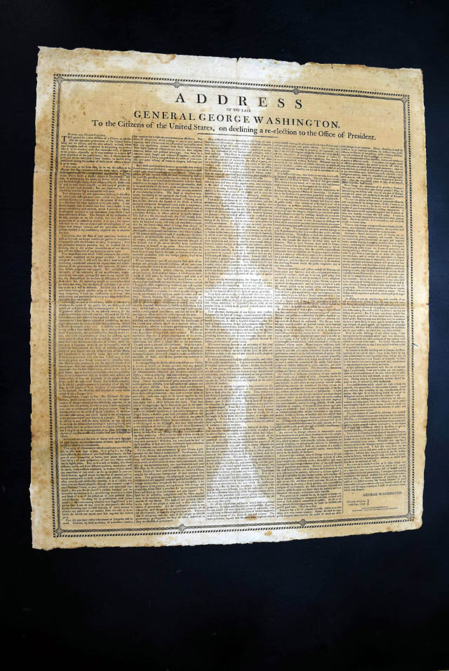 Broadside of Washington's Farewell Address...