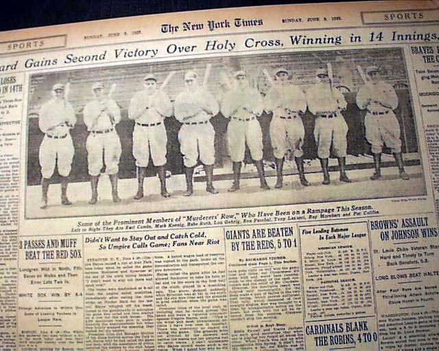 NY Yankees' Murderers' Row 1927 team photos colorized