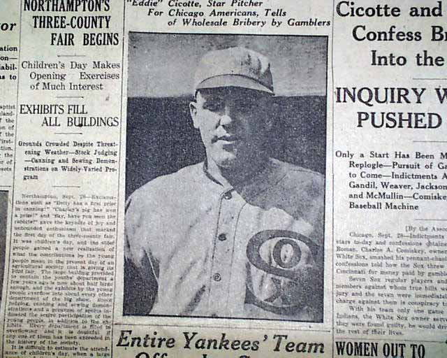Terrific "Black Sox" World Series scandal issue... -