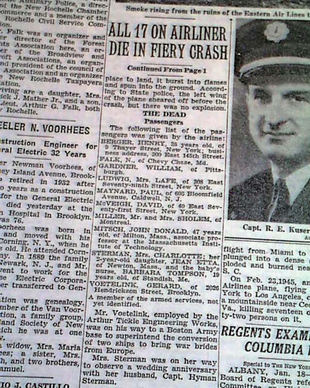 1947 Cheshire, Connecticut airplane crash.... - RareNewspapers.com