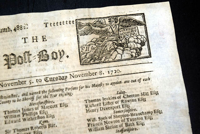 See the displayable front page from the 18th century...