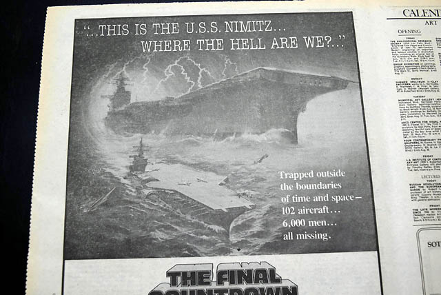 1980 opening day premiere of "The Final Countdown" film advertisement...