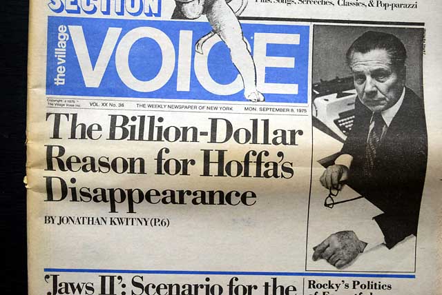 Great account of Teamster leader Jimmy Hoffa, and why he disappeared... Two KISS concert ads... 