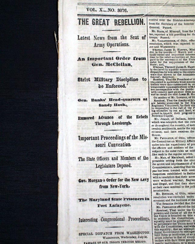 1861 Civil War Leesburg VA....