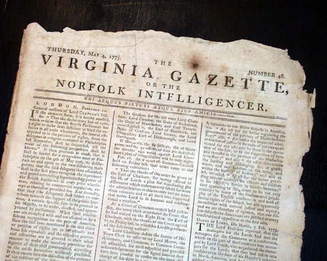 Battle of Lexington & Concord and the Gunpowder Incident, in a Virginia