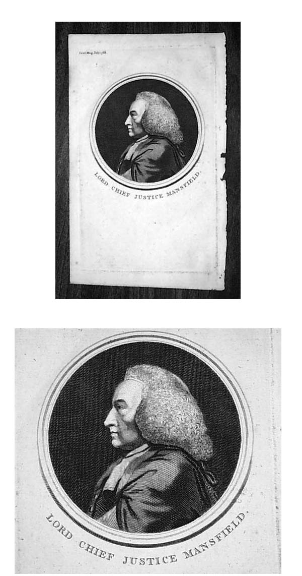 A print of Lord Chief Justice Mansfield...