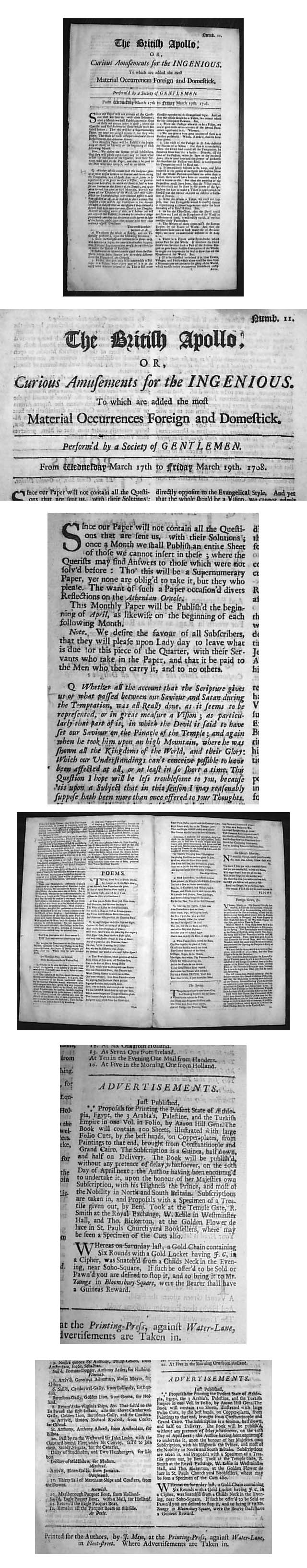 - 1708 British Apollo; Early and Rare!