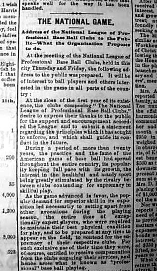 The very beginning of the National League...