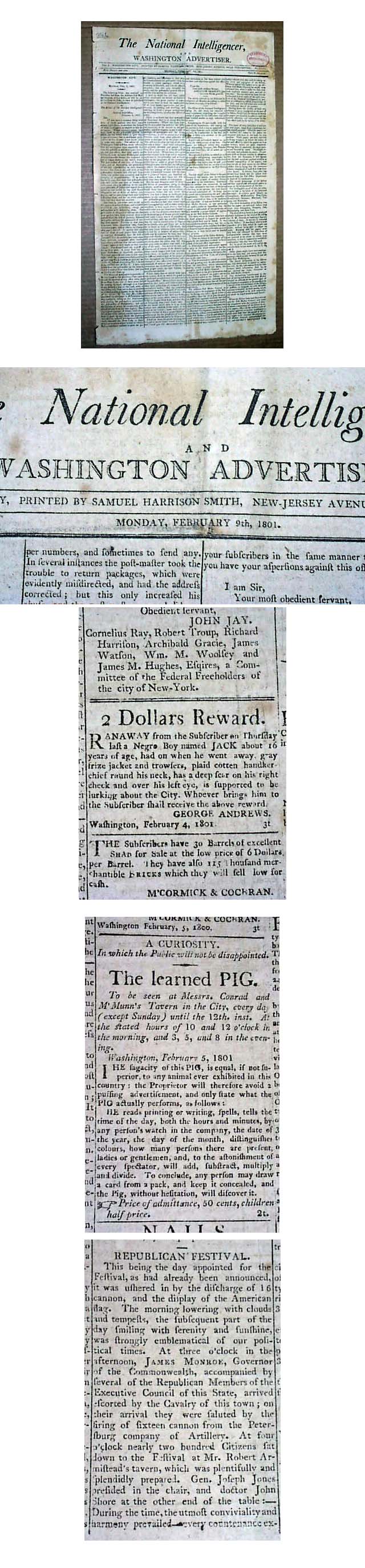 1801 Runaway Slave Boy Ad -